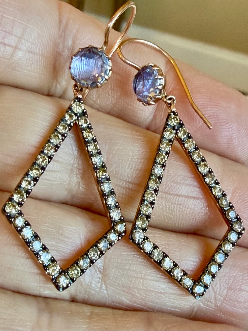 Larkspur and Hawk 14k diamond earrings